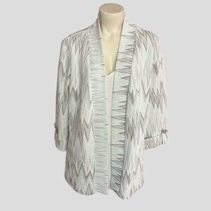 Frank Lyman Grey & White Zig Zag Stretch Blazer